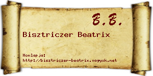 Bisztriczer Beatrix névjegykártya